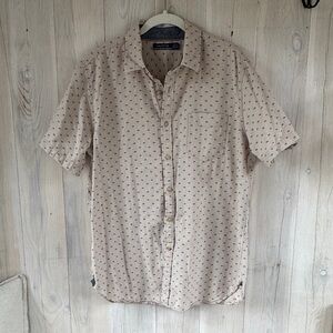 Nautical Short Sleeve Button Down Shirt Size L